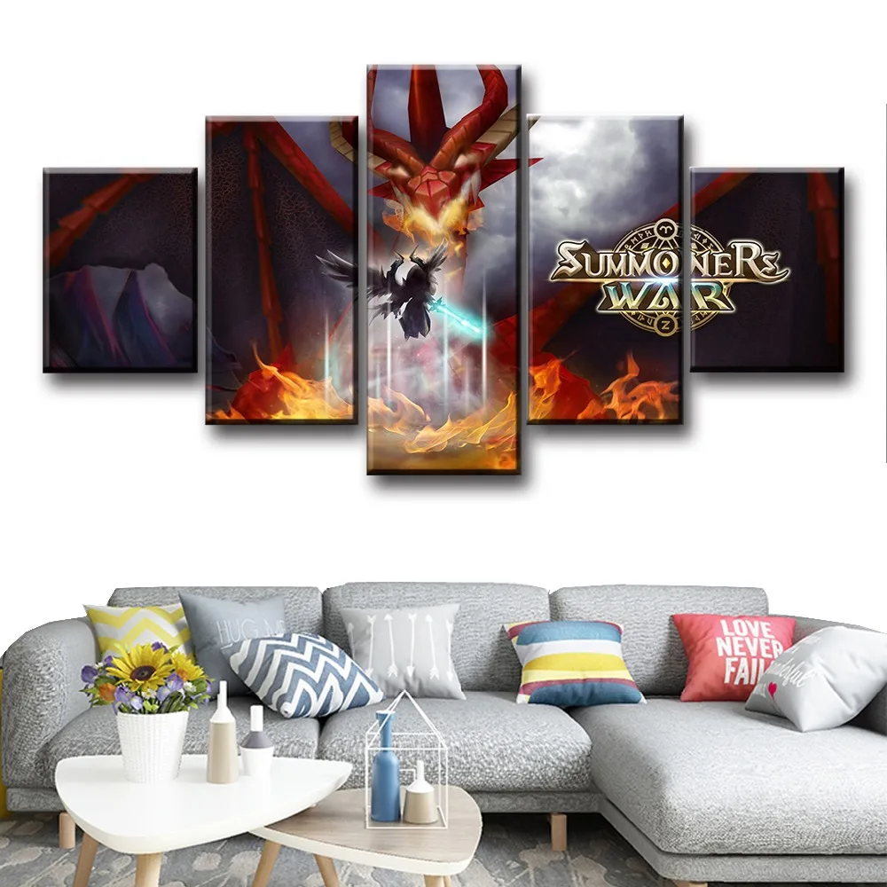 5-Piece-Summoners-War-Sky-Arena-Card-Game-Poster-And-Prints-HD-Cartoon-Modern-Decorative-Pictures (2)