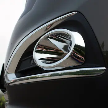 

2PCS ABS Chromed Exterior Front Fog Lamp Cover Trim For Peugeot 3008 2013-2015