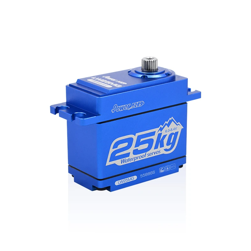 

1PC Power HD LW25MG 25Kg Servo Metal Fully Waterproof Steering Servos 6.0-7.4V Large Torque Server for 1:10 KM2 RC Cars Part