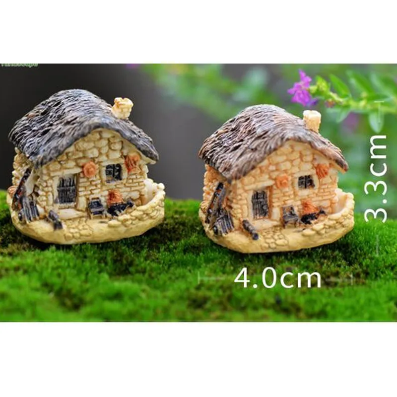 Vintage Romantic Aegean Sea cottages word micro landscape decorative resin home ornaments small houses Figurines Miniatures Gift6
