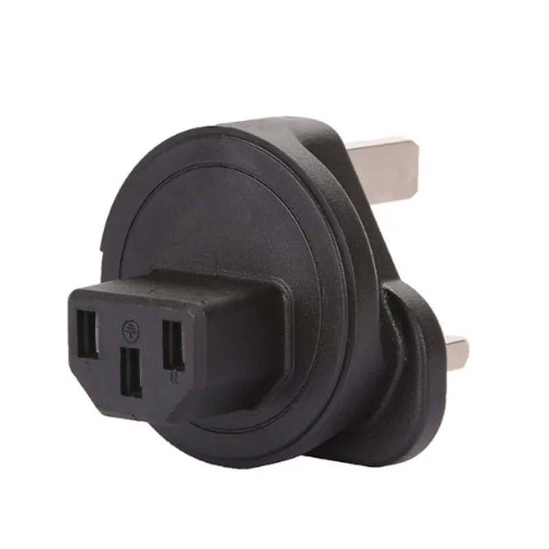High-quality-black-Copper-Standart-10A-250V-British-standard-to-IEC320-C13-power-adaptor-plug-convert