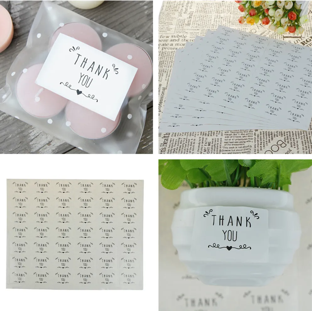 

210pcs Square Circle Shape Thank You Handmade Cake Packaging Sealing Label Kraft Sticker Baking DIY Gift Stickers