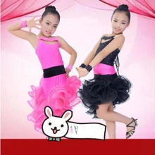 Стиль, детские костюмы для латинских танцев, спандекс, без рукавов, платье для латинских танцев для девочек, платья для латинских танцев, S-4XL