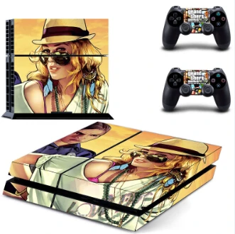 Grand Theft Auto V vinly PS4 кожи Стикеры для Sony Игровые приставки 4 и 2 контроллера - Цвет: GCTM5140