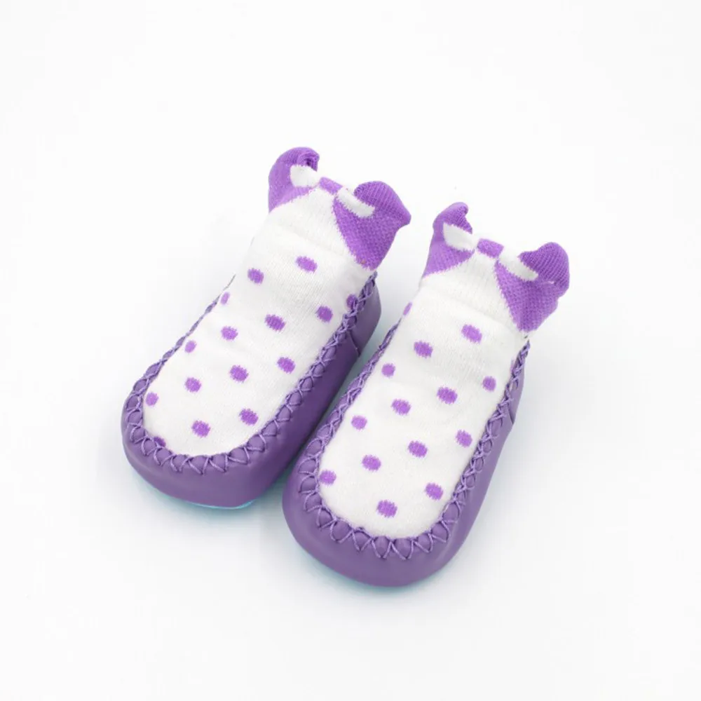 Toddler Baby Girl Boy Shoes First Walker Bow Dot Newborn Baby Girls Boys Anti-Slip Socks Slipper Shoes Boots