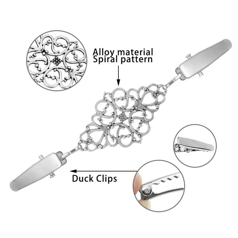 2 шт Для женщин кардиган свитер, блузка булавка для шали клипсы для броши воротник рубашки ретро утка клип зимний шарф застежками Шарм аксессуары
