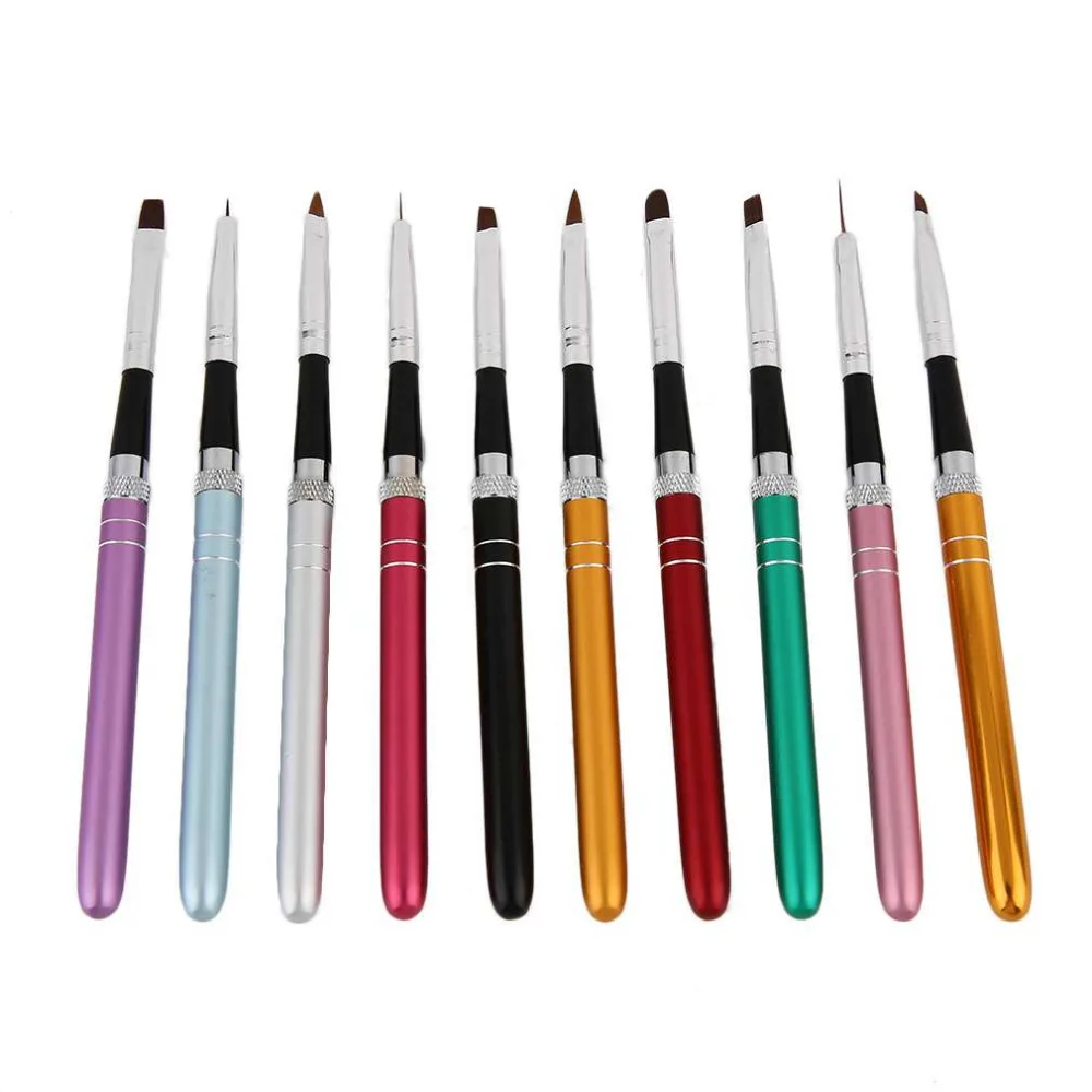 

New Style 10Pcs Multi Professional Kolinsky Hair Acrylic Nail Brush Set Painting for UV Gel Polish Manicure Nail Art Tools