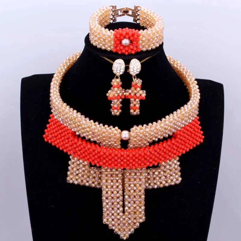

4UJewelry Dubai Jewelry Sets Gold & Orange Fine Jewelry Sets For Women Owl Design Bridal Necklace Set Nigerian Free Shipping