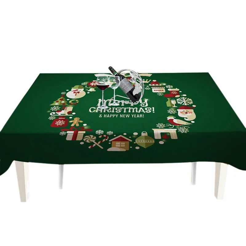 

Kitchen Dining Tablecloth Christmas Table Cloth Rectangular Printed Nylon Christmas Table Cloth Christmas Party Table Cover