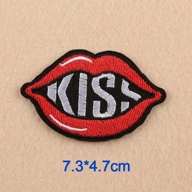Kiss in mouth lips embroidery punk clothes patch for clothing iron on Kiss in mouth lips embroidery punk clothes patch for clothing iron on