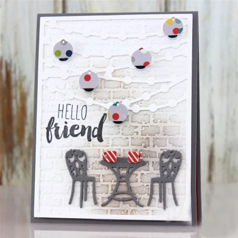 

Naifumodo 9Pcs/lot Metal Cutting Dies Scrapbooking for Card Making DIY Embossing Cuts New Craft Chair Table Cup Coffee Time