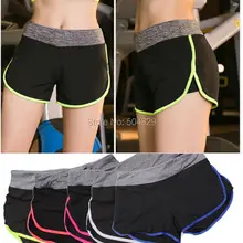 100 шт/партия, женские спортивные шорты для йоги, хлопок, эластичная талия, свободные, для фитнеса, женские шорты