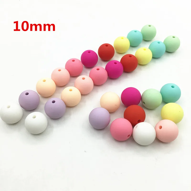 Buy 10MM round Loose Silicone Beads for Teething