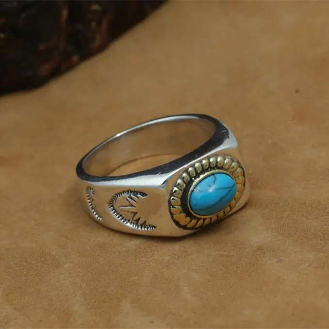 Мужское кольцо из серебра 100% пробы в индийском стиле | Украшения и аксессуары