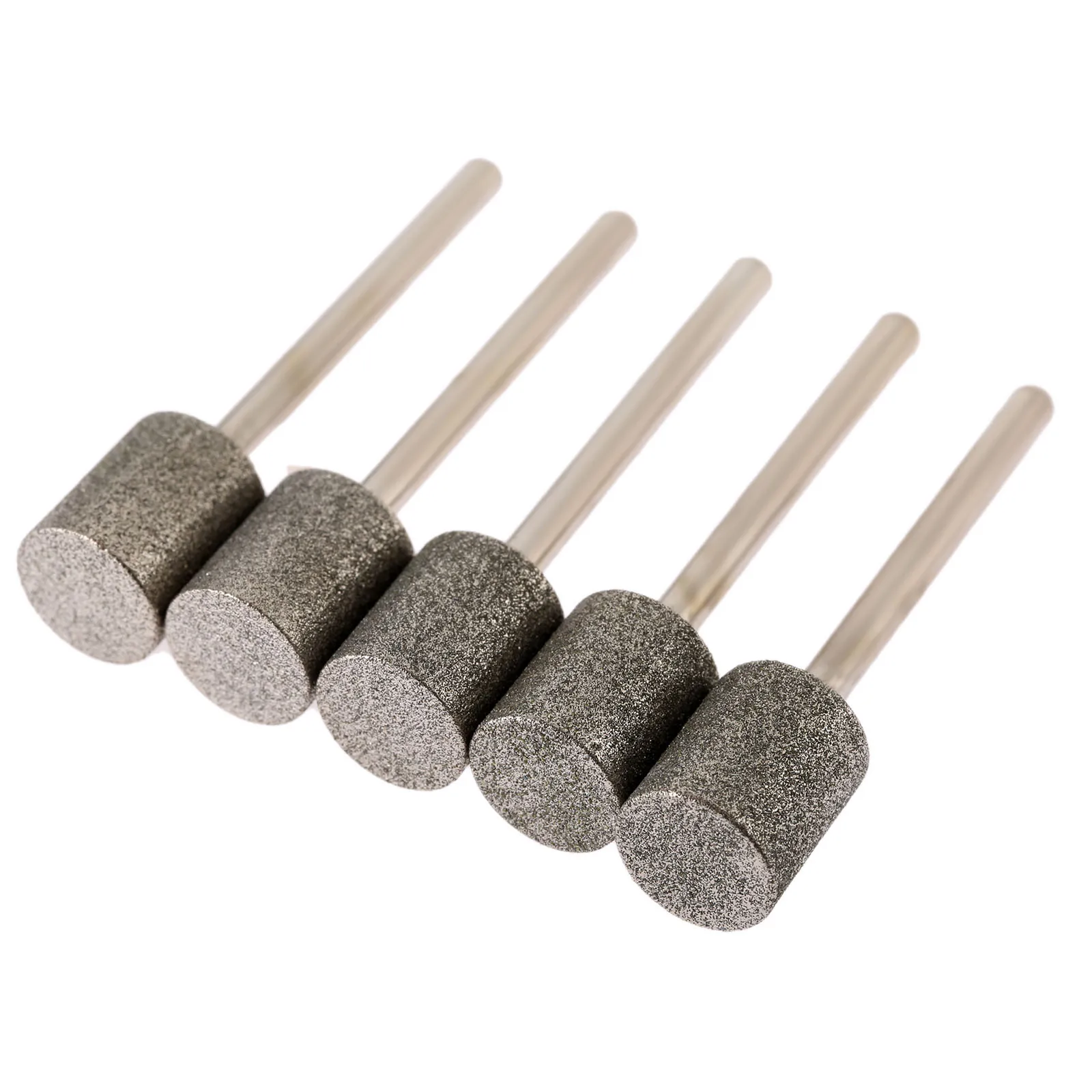 5Pcs Diamond Grinding Burr Drill Bits 3mm Shank Column Grinding Head