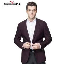 Seven7 брендовый модный Блейзер, сделанный на заказ, повседневный мужской пиджак, Мужской приталенный бордовый клетчатый английский Винтажный Мужской пиджак