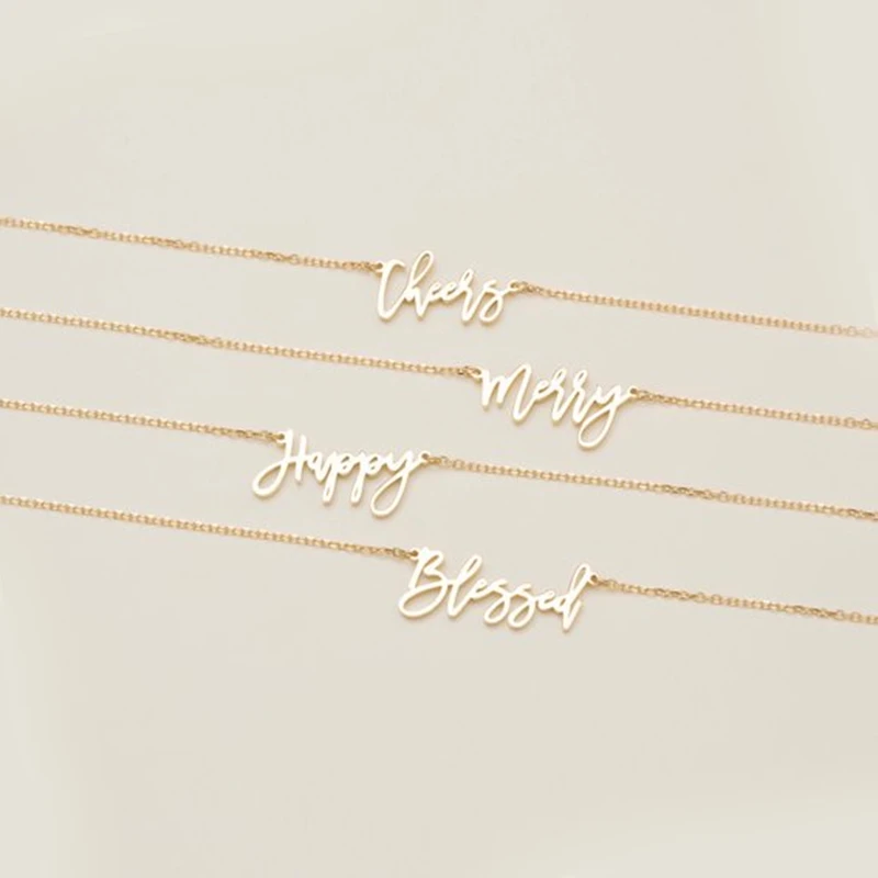 

Nameplate Jewelry Personalized Infinity Necklaces Rose Gold Customized Name Necklace Women Stainless Steel Bts Friendship Gift