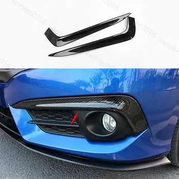 

2x Carbon Fiber Color Fit For Honda Civic 16+ Front Fog Light Eyebrow Cover Trim