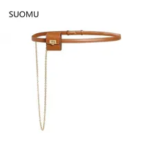 Поясная сумка, поясная мини сумка из натуральной кожи, маленькая сумка для женщин и девушек, ins, шикарный коричневый, черный цвет