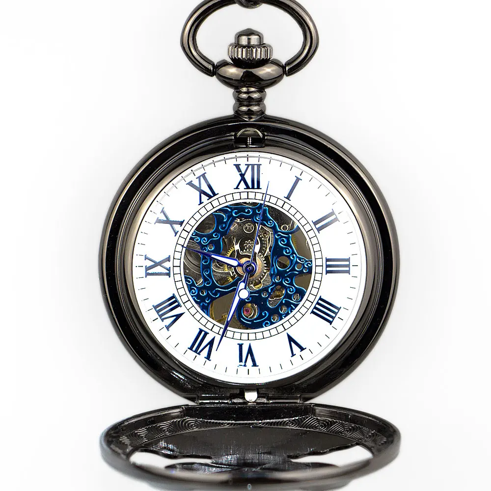 Модные один открытым Fob механические наручные часы в стиле стимпанк полые карманные часы Прозрачный повседневное для мужчин женщин часы