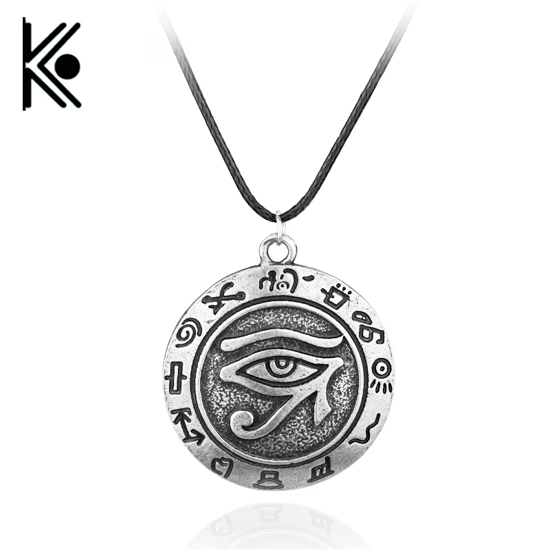

Free shipping Yu-gi-oh! jewelry The Eye Of Horus Necklace Wedjat Eye Amulet Ancient Egyptian Religion Symbol Pendant