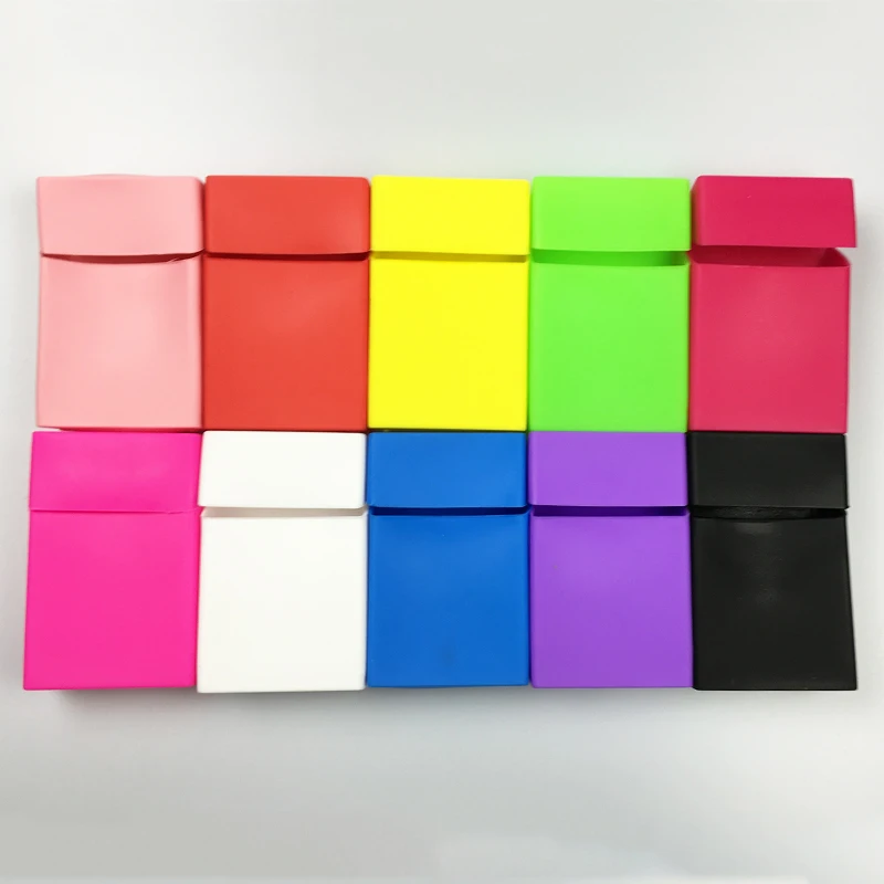 

9 colors Silicone Cigarette Case Fashion Cover Elastic silicone Portable Man Women Cigarette Box cover Cigarette accessories