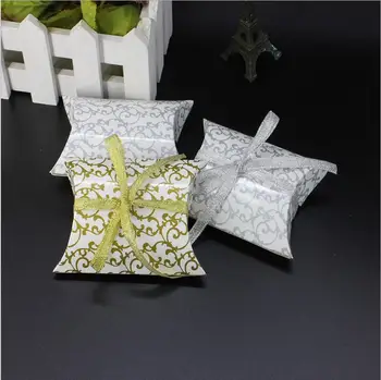 

100pcs/lot Golden silver pattern Wedding Party Favor Kraft Paper Candy Gift Boxes Accessories Favour Party Supplies