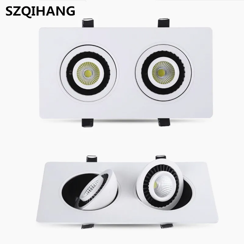 

Square COB led down light 10W/2*10W/3*10W led ceiling lamp 360degree rotation Recessed led Spot lamp with led drive