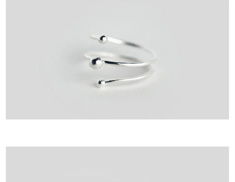 Trustdavis,, Настоящее серебро 925 пробы, модные женские кольца с двумя спиральными бусинами, размеры для девушек-подростков DA128