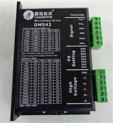 

DHL/EMS 2*DM542 CNC Stepper Drive 2ph 1~4.2A 20~50VDC Matching Nema23 34 Motor Leadshine -A2