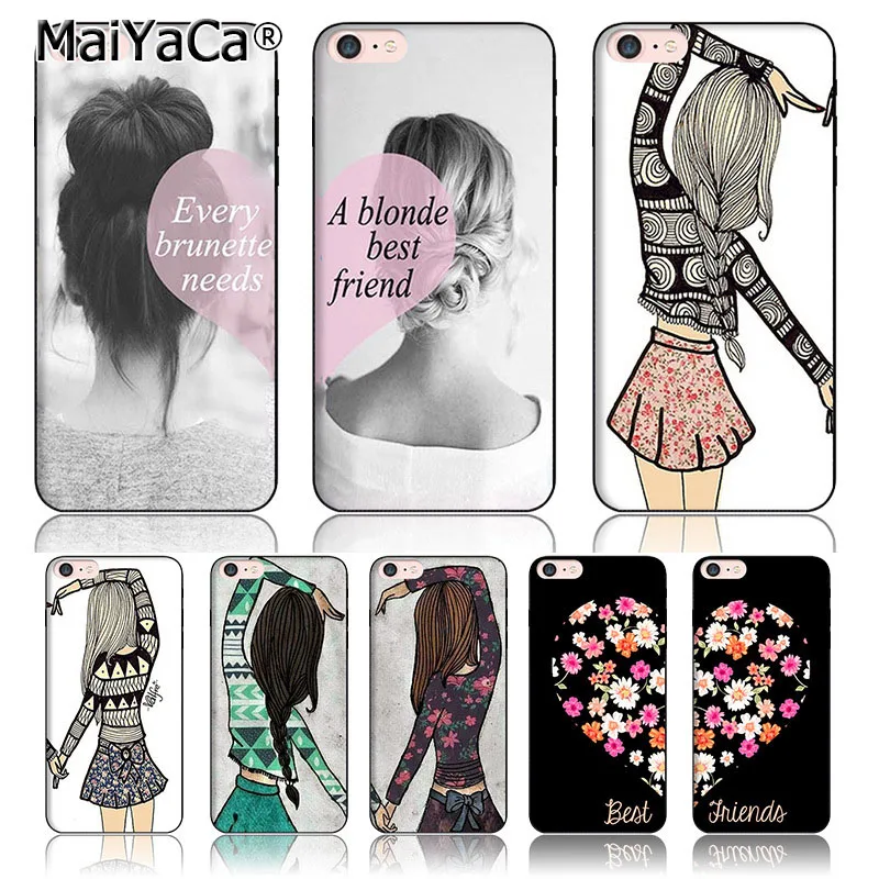 

MaiYaCa BFF Best friends girly Colorful Phone case Accessories cover For iPhone5 5s 6 6s 7 7plus 8 8plus X Case couple case