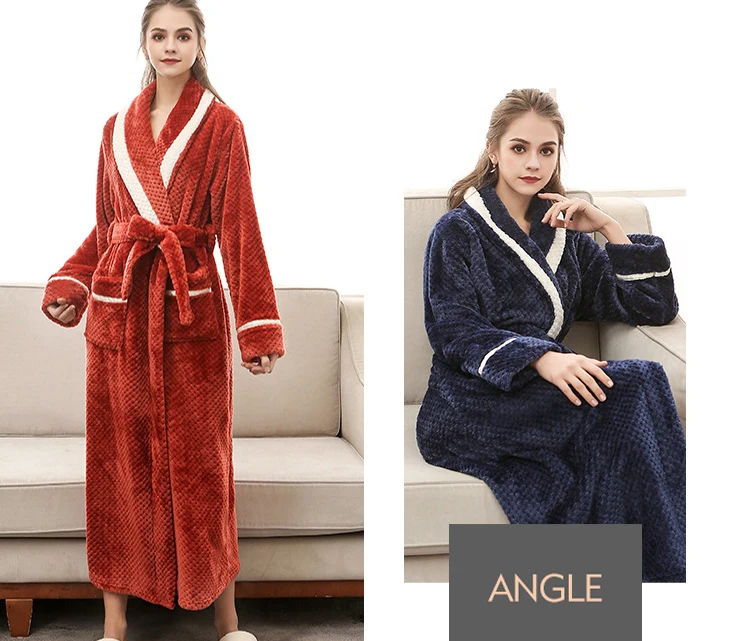 Sexy Warm Bathrobe WomenMen Winter Robe Women'sMen's Bathrobe Dressing Home Gown Cotton Winter Robe For WomenMen 22