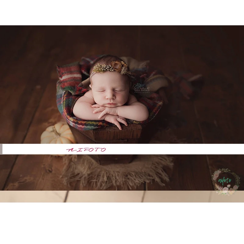 140*140 cm England Lattice Newborn Photography Prop Vintage Neutral Blanke, Photography Basket Soft Laying Filling Bebe Cheese