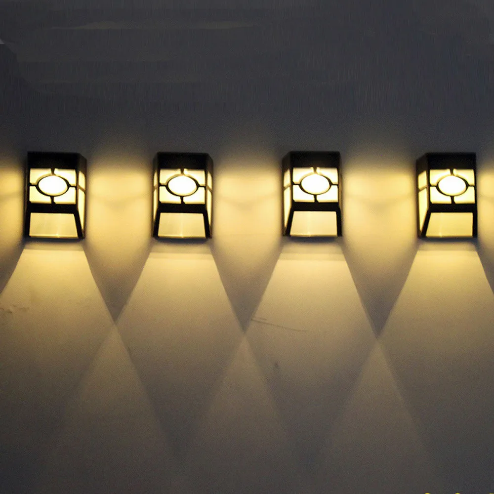 Солнечный 2 светодиодный уличный садовый настенный светильник светодиодный налобный фонарь для дома спальни ресторана сада фото Настенный декор - Испускаемый цвет: Тёплый белый