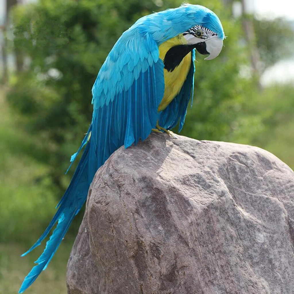 Set 2pc Artificial Realistic Parrots Birds For Garden Weding Home Decoration Lifelike Shape Beautiful Natural