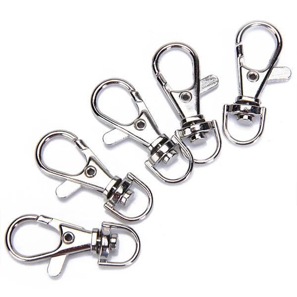 200 pcs/set Key Chains Swivel Clasp Lanyard Snap Hool Lobster Claw Clasp Keychain Ring Trigger Snap Hooks with Split Rings
