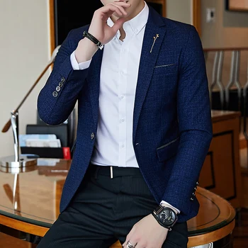 

Spring Men's Striped Blazer Fashion Masculino Business Slim Men's Wedding Jacket Size 5xl Men's Party Dress Dress Men's Blazer