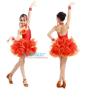

Adult Child Latin dance costume diamodn spandex latin dance dress for Adult children latin dance competition dresses S-4XL
