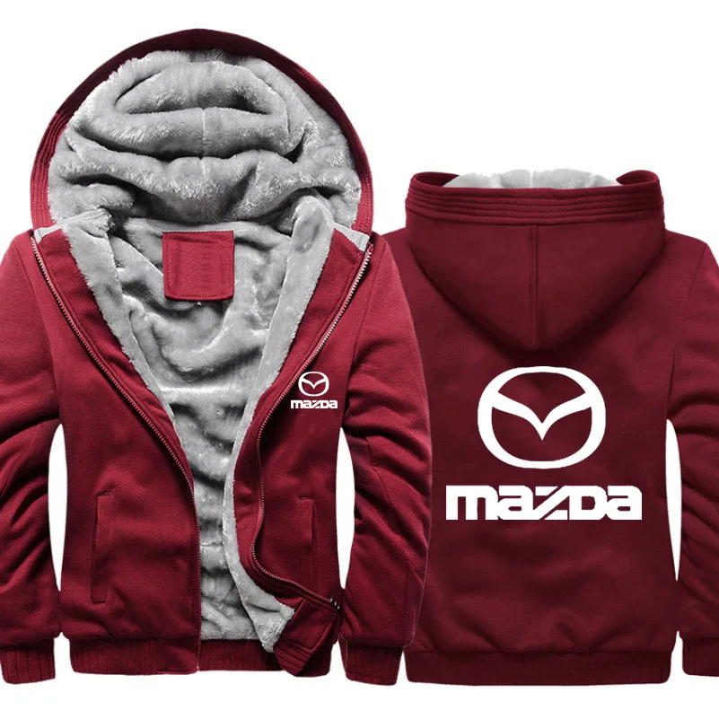 Толстовки для мужчин для автомобилей Mazda Логотип печати куртка для мужчин толстовки Зимний толстый теплый флис хлопок молния камуфляж реглан мужская куртка s - Цвет: 806