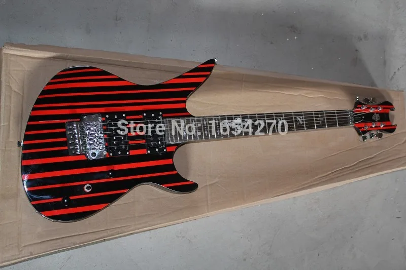

wholesale Top quality synyster custom in red/black line electric guitar free shipping Schecter electric guitar 151022