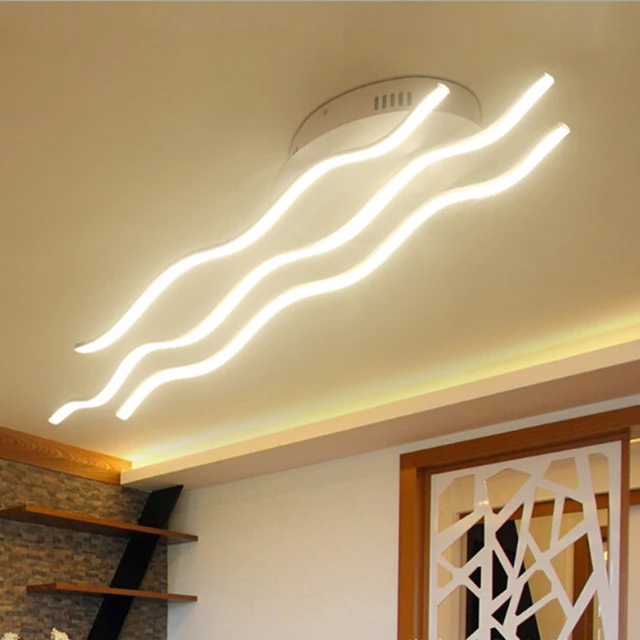 Moderne Welle Aluminium Acryl Führte Deckenleuchten Glanz Esszimmer ... Moderne Welle Aluminium Acryl Führte Deckenleuchten Glanz Esszimmer ...