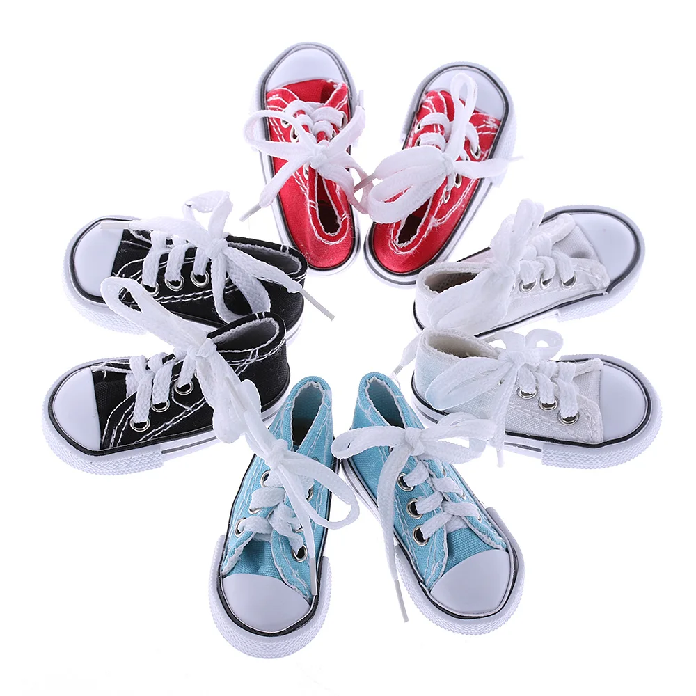 New arrivals 1 Pair 7.5cm Canvas Shoes For BJD Doll Toy Mini Doll Shoes for Sharon Doll Boots Dolls Accessories Hot Sale 5Colors