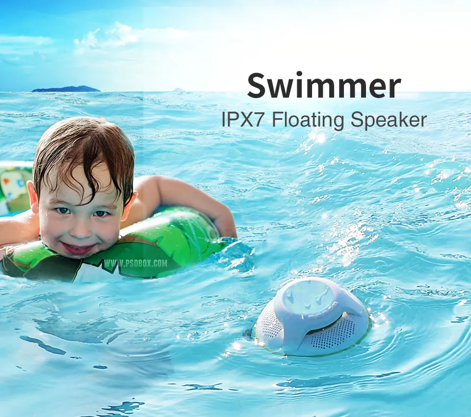 Cowin Swimmer IPX7 водонепроницаемый портативный Bluetooth динамик мини беспроводной Душ сабвуфер стерео светильник светодиодный громкоговоритель для телефона