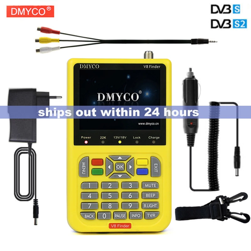 [Genuine]V8 Finder DVB-S/S2 LCD digital satfinder DVB-S2 High Definition Support 1080P MPEG-4 FTA satellite Decoder sat finder
