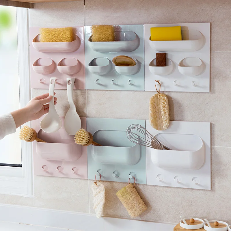 جديد وصول جدار عصا نوع المنزلية جدار الحمام تخزين الرف الحمام المطبخ تخزين حامل الإبداعية لاصق شنقا رفوف