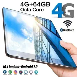 10 "планшет 4G + 64G Android 7,0 WiFi планшетный ПК двойная SIM Двойная камера Bluetooth WiFi вызов телефон планшет новый детский планшет