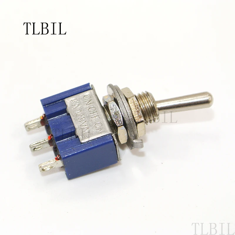 

10Pcs ON-OFF-ON 3 Pin 3 Position Mini Latching Toggle Switch AC 125V/6A 250V/3A