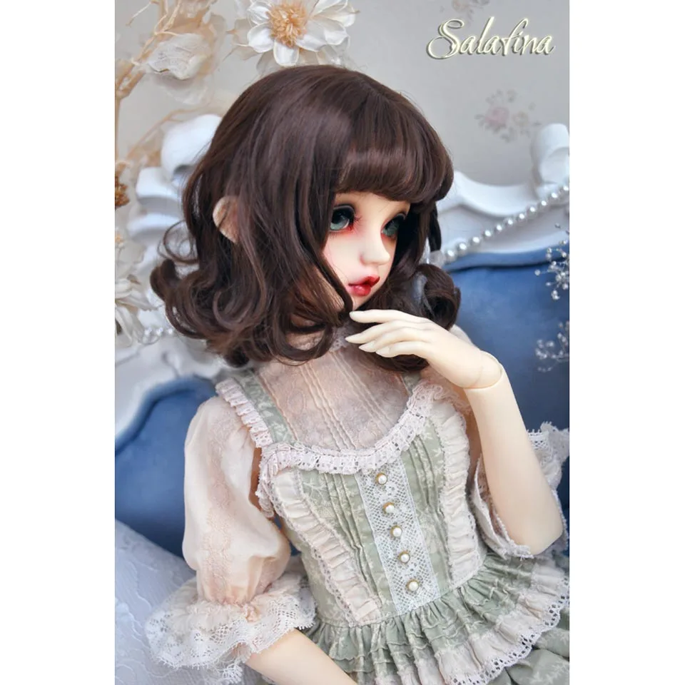 Allaosify 1 шт. коричнево-черные короткие вьющиеся волосы BJD парик 1/3 1/4 1/6 bjd кукла парик
