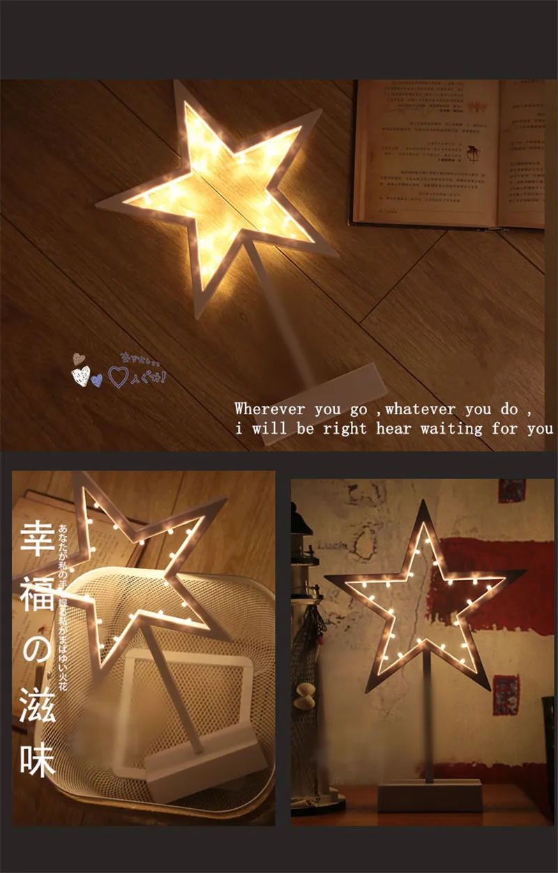 Romantic 3D Battery Table Lamp Christmas Tree Star Heart LED Decorative Night Light Party New Year Decor Birthday Christmas Gift