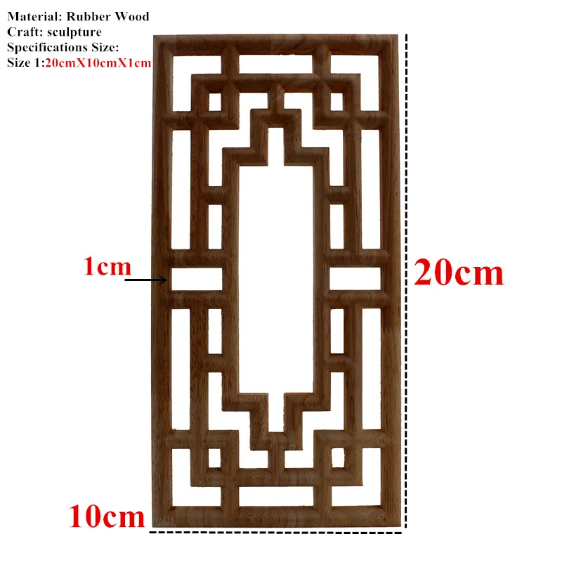 VZLX винтажная Неокрашенная резная угловая Рамка для дома настенная дверь шкафа деревянная аппликация для мебели деревянная Madera Legno - Цвет: 10cmX20cm